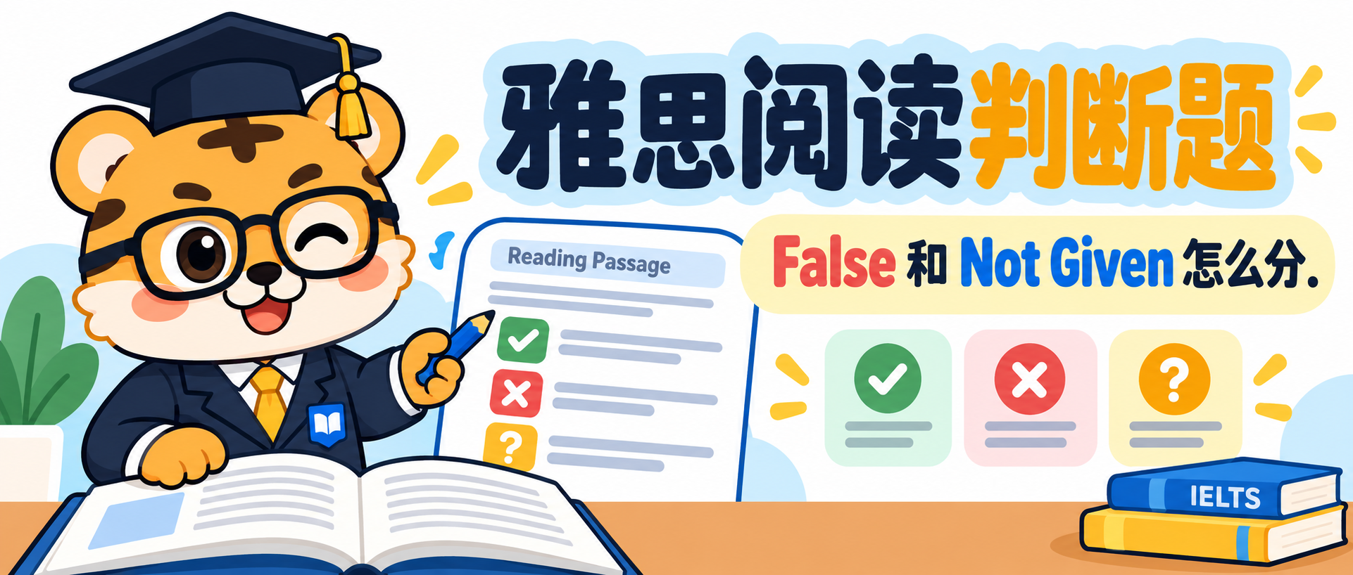 雅思阅读 False 和 Not Given 怎么区分？3步看主语与范围 [2026版]