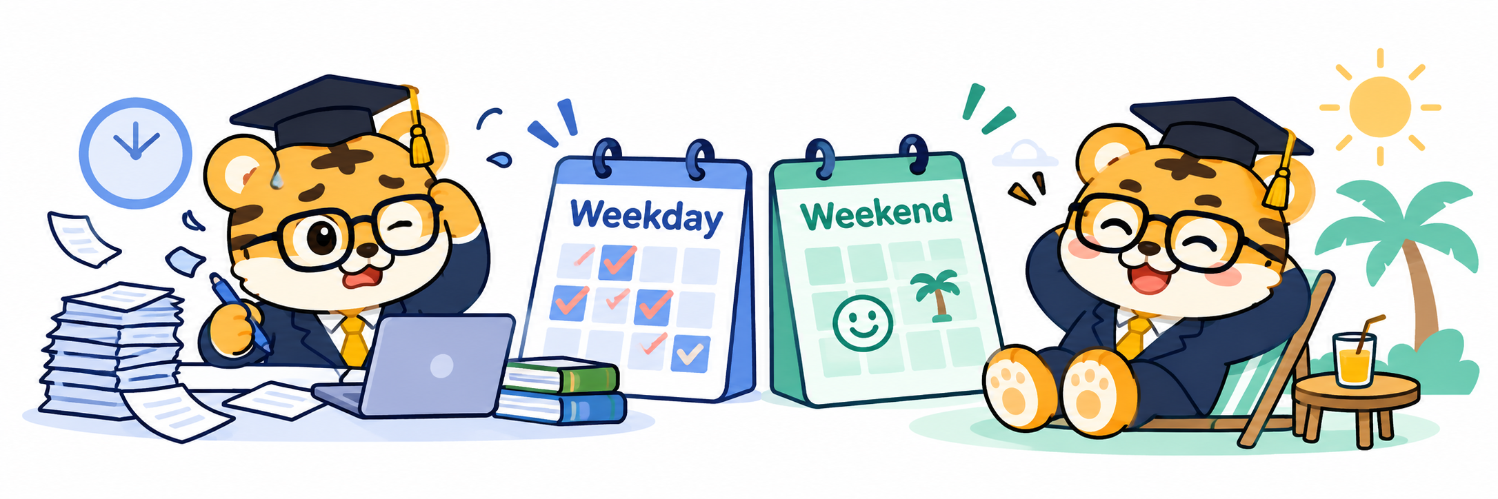 Compare weekends with weekdays