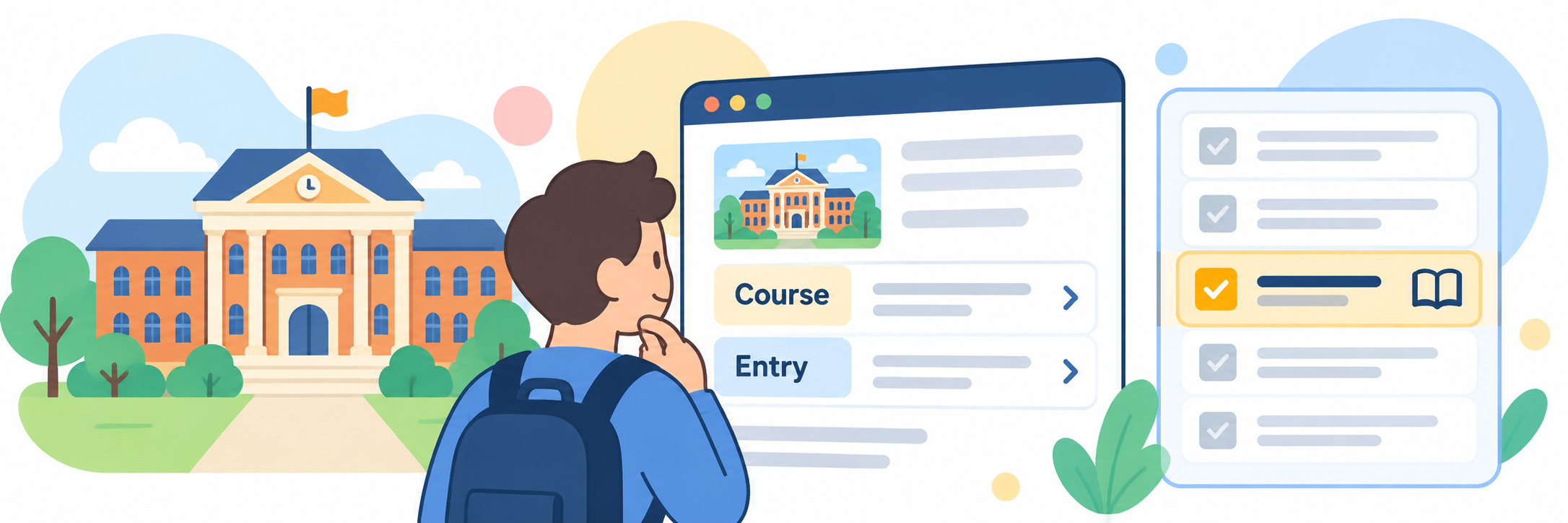 Checking university course and English requirements
