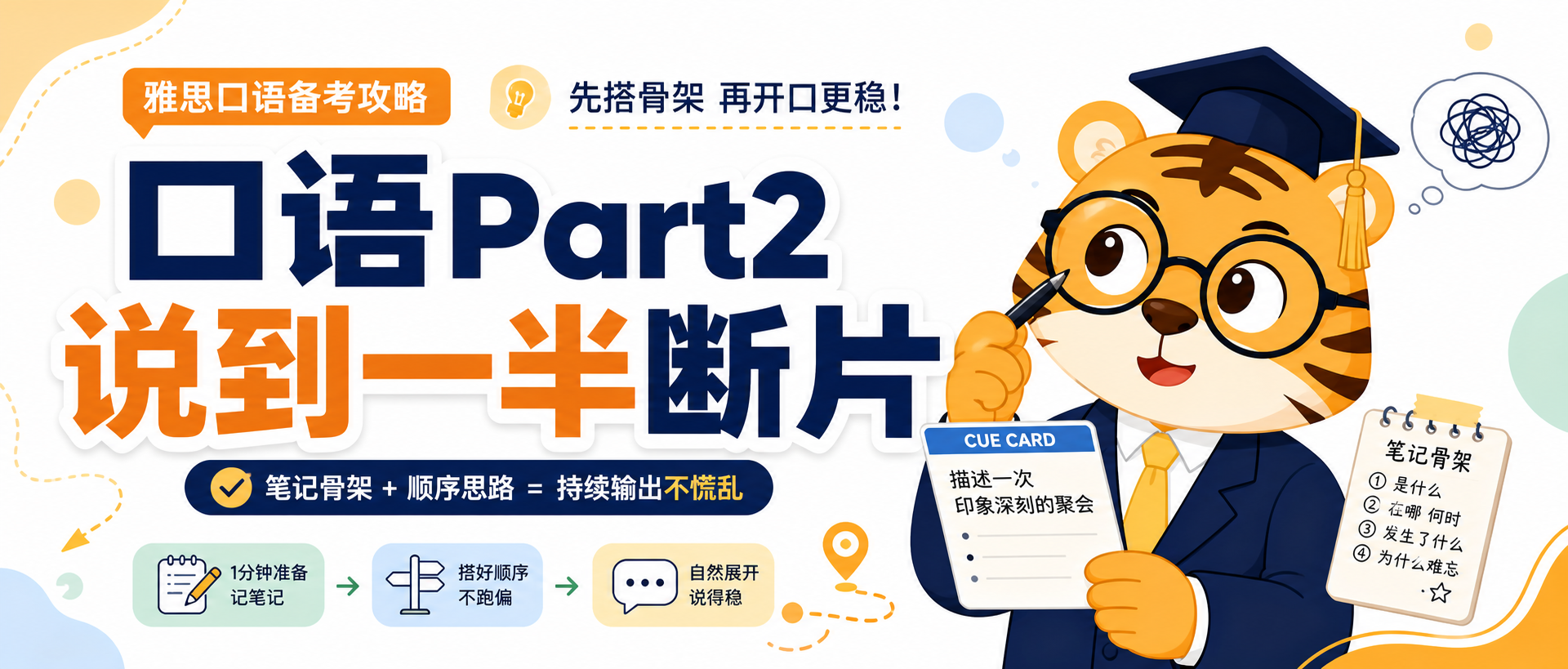 雅思口语Part2总说到一半断片先把笔记骨架搭对再开口会稳很多